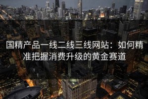 国精产品一线二线三线网站：如何精准把握消费升级的黄金赛道