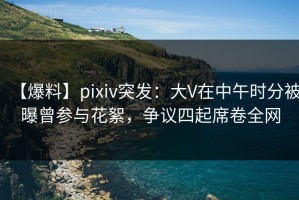 【爆料】pixiv突发：大V在中午时分被曝曾参与花絮，争议四起席卷全网