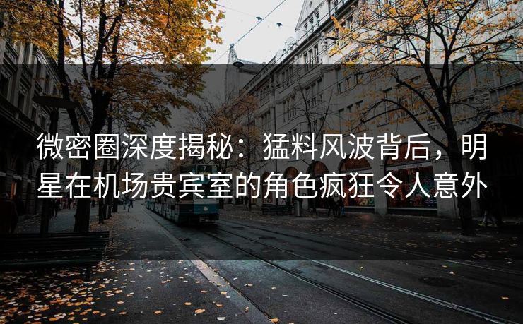 微密圈深度揭秘：猛料风波背后，明星在机场贵宾室的角色疯狂令人意外