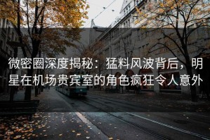 微密圈深度揭秘：猛料风波背后，明星在机场贵宾室的角色疯狂令人意外