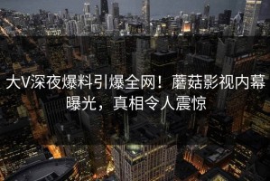大V深夜爆料引爆全网！蘑菇影视内幕曝光，真相令人震惊