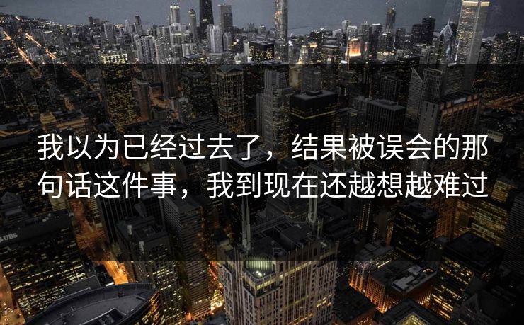 我以为已经过去了，结果被误会的那句话这件事，我到现在还越想越难过